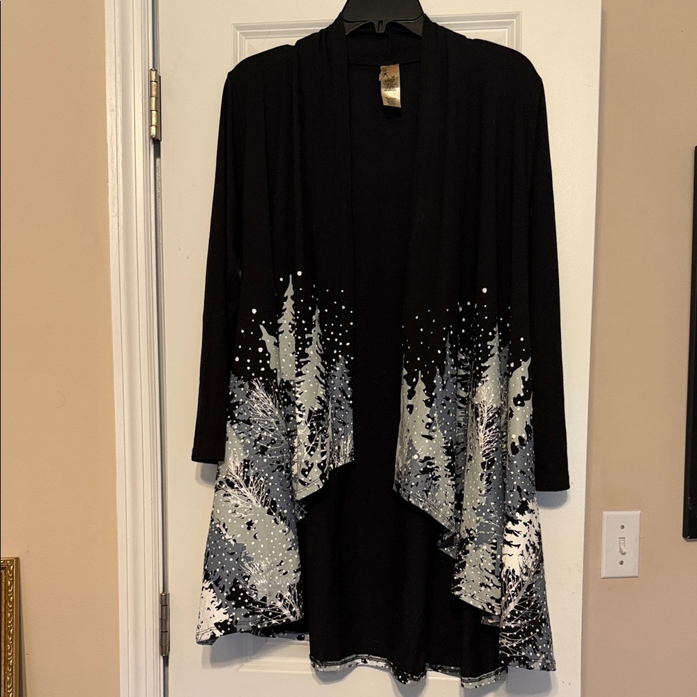 Elegant Black and Gray Women's asymmetrical jacket No Closure